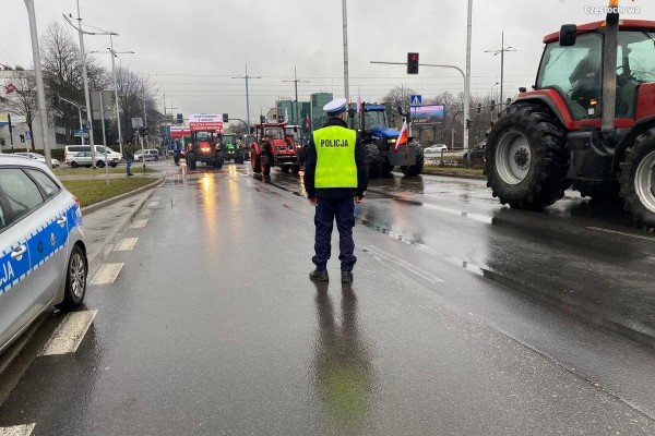 Rolnicy protestują w Częstochowie. Spore utrudnienia w ruchu